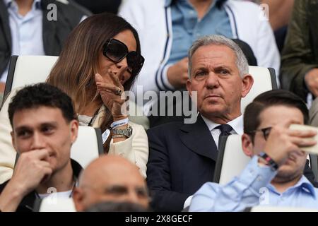 Torino, Italia. 25 maggio 2024. Adriano Galliani ( Vice Presidente e Amministratore delegato di Monza ) e Marco Maria durante ( Amministratore delegato e Presidente credito: LaPresse/Alamy Live News Foto Stock