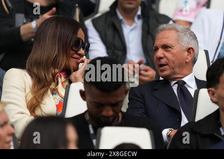 Torino, Italia. 25 maggio 2024. Adriano Galliani ( Vice Presidente e Amministratore delegato di Monza ) e Marco Maria durante ( Amministratore delegato e Presidente credito: LaPresse/Alamy Live News Foto Stock