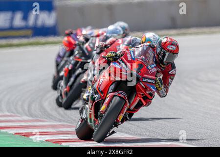 Barcellona, ESP. 25 maggio 2024. Barcellona, Spagna. Circuit de Barcelona Catalunya. 25 maggio 2024 GARA SPRINT. Moto GP durante la MotoGP Gran premi Monster Energy de Catalunya. MotoGP SPRINT 24-25-26 maggio 2024, al Circuit de Barcelona-Catalunya di Barcellona, Spagna. Crediti: Rosdemora/Alamy Live News Foto Stock