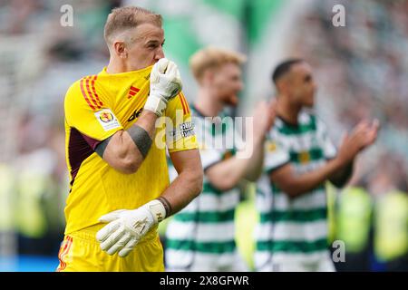 Il portiere del Celtic Joe Hart festeggia dopo aver vinto la finale della Scottish gas Cup ad Hampden Park, Glasgow. Data foto: Sabato 25 maggio 2024. Foto Stock
