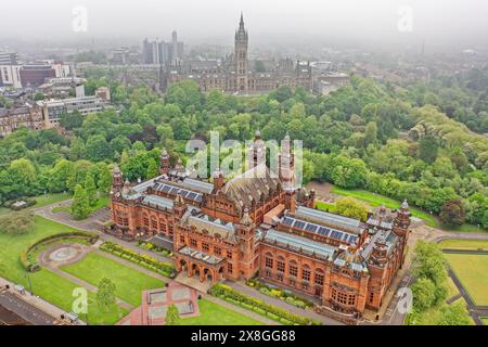 Museo Kelvingrove di Glasgow visto dall'alto Foto Stock