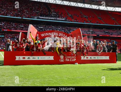 Londra, Regno Unito. 25 maggio 2024. Manchester United durante la partita di fa Cup al Wembley Stadium di Londra. Il credito per immagini dovrebbe essere: David Klein/Sportimage Credit: Sportimage Ltd/Alamy Live News Foto Stock