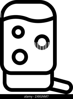 Illustrazione vettoriale di un'icona tessera domino stilizzata su sfondo bianco Illustrazione Vettoriale