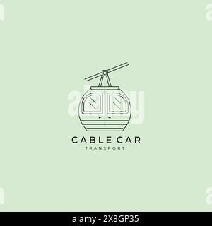 icona del modello di disegno cartoni animati del logo della funivia moderna illustrazione vettoriale isolata Illustrazione Vettoriale