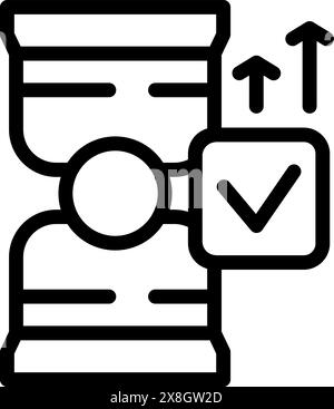 Icona con una linea nera che simboleggia la gestione del tempo, le scadenze del progetto e il completamento delle attività Illustrazione Vettoriale
