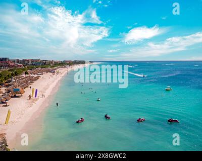 Antenna dalla Eagle beach ad Aruba nei Caraibi Foto Stock