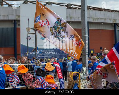 Glasgow, Scozia, Regno Unito. 25 maggio 2024: Rangers e Celtic vanno ad Hampden Park per la finale di Coppa di Scozia. Foto Stock