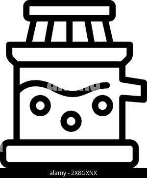 Semplice disegno lineare di un vaso di miele, perfetto per iconografie e disegni grafici Illustrazione Vettoriale