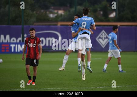 Firenze, Italia. 25 maggio 2024. Gara 2, primo turno, finale Primavera 1 Tim, Lazio, Milano, calcio, crediti: LaPresse/Alamy Live News Foto Stock