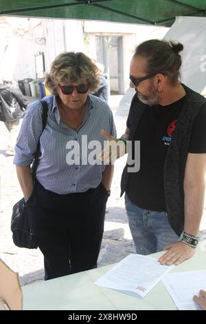 25 maggio 2024, Aversa, Campania/Caserta, Italia: Susanna Camusso, politico e sindacalista italiano, segretario generale della CGIL ad Aversa, in provincia di Caserta, per la campagna elettorale. (Credit Image: © Salvatore Esposito/Pacific Press via ZUMA Press Wire) SOLO PER USO EDITORIALE! Non per USO commerciale! Foto Stock