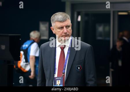 San Pietroburgo, Russia. 25 maggio 2024. Alexey Polyakov, delegato RPL sulla partita di calcio della Premier League russa tra Zenit San Pietroburgo e Rostov Rostov sul Don alla Gazprom Arena. Punteggio finale; Zenit 2:1 Rostov. Zenit ha vinto la medaglia d'oro del campionato russo di calcio. Credito: SOPA Images Limited/Alamy Live News Foto Stock