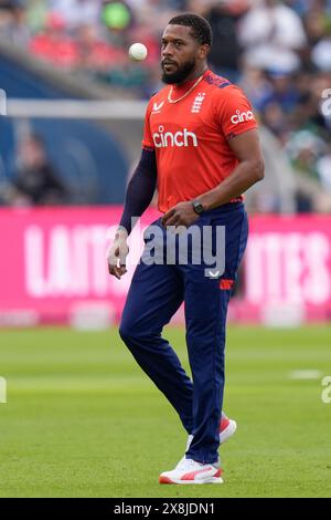 Edgbaston, Birmingham, Regno Unito. 25 maggio 2024. 2nd Mens Vitality T20 Cricket International, Inghilterra contro Pakistan; Chris Jordan of England Credit: Action Plus Sports/Alamy Live News Foto Stock