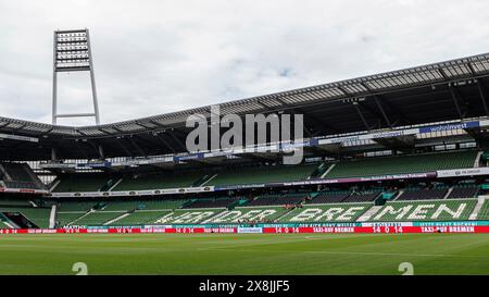 Brema, Germania. 18 maggio 2024. Firo : 18.05.2024, calcio, 1. Campionato, 1. Bundesliga, stagione 2023/2024, SV Werder Brema - VfL Bochum il Weserstadion nello stadio di Brema, vista interna, panoramica, panoramica dello stadio, credito: dpa/Alamy Live News Foto Stock