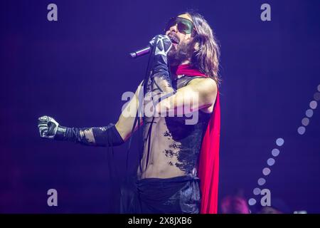 Torino, Italia. 25 maggio 2024. La band americana THIRTY SECONDS TO MARS si esibisce dal vivo sul palco dell'Inalpi Arena durante il 'Seasons World Tour 2024'. Crediti: Rodolfo Sassano/Alamy Live News Foto Stock