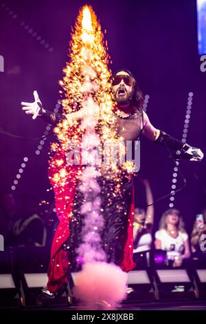 Torino, Italia. 25 maggio 2024. La band americana THIRTY SECONDS TO MARS si esibisce dal vivo sul palco dell'Inalpi Arena durante il 'Seasons World Tour 2024'. Crediti: Rodolfo Sassano/Alamy Live News Foto Stock