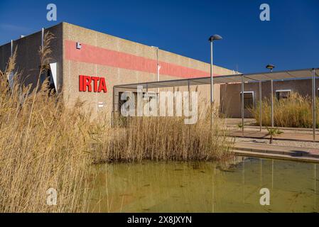Impianti del centro IRTA di la Ràpita, un centro di ricerca specializzato in organismi acquatici e colture all'aperto (Tarragona, Catalogna, Spagna) Foto Stock