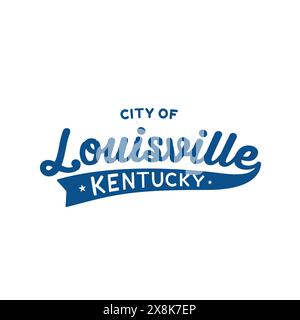 Design lettering della città di Louisville. Louisville, Kentucky, disegno tipografico. Vettore e illustrazione. Illustrazione Vettoriale