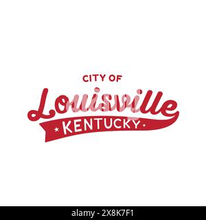 Design lettering della città di Louisville. Louisville, Kentucky, disegno tipografico. Vettore e illustrazione. Illustrazione Vettoriale