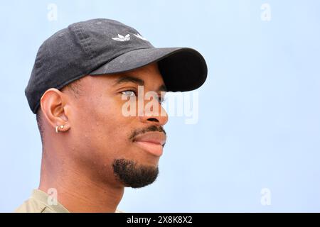 Ostrava, Repubblica Ceca. 26 maggio 2024. Il briefing con il campione olimpico dei 400 m Steven Gardiner delle Bahamas in vista dell'Ostrava Golden Spike, l'evento di atletica leggera del Continental Tour - categoria Gold, si è tenuto a Ostrava, Repubblica Ceca, il 26 maggio 2024. Crediti: Petr Sznapka/CTK Photo/Alamy Live News Foto Stock