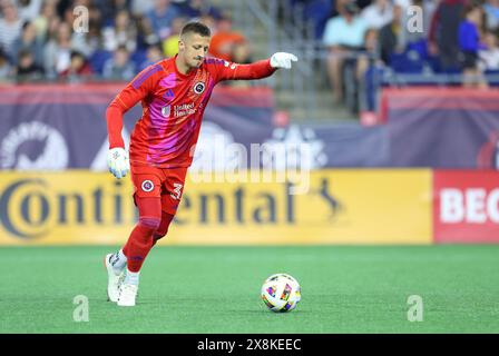 25 maggio 2024; Foxborough, ma, Stati Uniti; il portiere della New England Revolution Aljaz Ivacic (31) in azione durante il match MLS tra New York City FC e New England Revolution. Anthony Nesmith/CSM Foto Stock