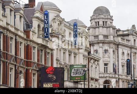 Londra, Regno Unito. 13 maggio 2024. Apollo, Lyric e Gielgud in Shaftesbury Avenue nel West End, vista diurna. Credito: Vuk Valcic/Alamy Foto Stock