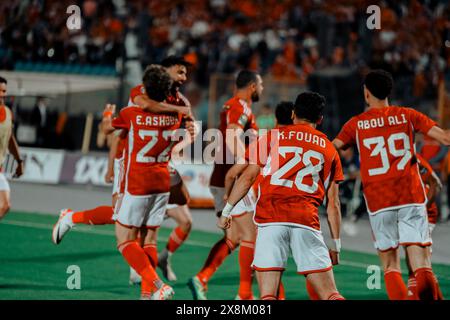 Cairo, Africa, Stati Uniti. 26 maggio 2024. Cairo (Egitto), 05/25/2024 Ã¢â‚¬' SPORT/FOOTBALL/CAF/AL AHLY/ESPERANCE Ã¢â‚¬' al Ahly è campione della African Champions League, la squadra egiziana ha battuto Esperance, dalla Tunisia, in casa per 1 a 0 e ha vinto il secondo campionato consecutivo, al Cairo International Stadium, in Egitto, questo sabato 25 maggio 2024. (Credit Image: © Ahmed Ibrahim/TheNEWS2 via ZUMA Press Wire) SOLO PER USO EDITORIALE! Non per USO commerciale! Foto Stock