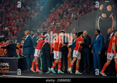 Cairo, Africa, Stati Uniti. 26 maggio 2024. Cairo (Egitto), 05/25/2024 Ã¢â‚¬' SPORT/FOOTBALL/CAF/AL AHLY/ESPERANCE Ã¢â‚¬' al Ahly è campione della African Champions League, la squadra egiziana ha battuto Esperance, dalla Tunisia, in casa per 1 a 0 e ha vinto il secondo campionato consecutivo, al Cairo International Stadium, in Egitto, questo sabato 25 maggio 2024. (Credit Image: © Ahmed Ibrahim/TheNEWS2 via ZUMA Press Wire) SOLO PER USO EDITORIALE! Non per USO commerciale! Foto Stock