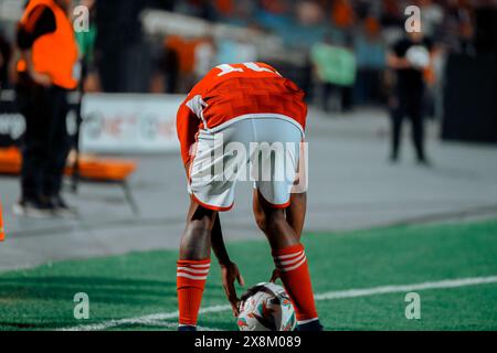 Cairo, Africa, Stati Uniti. 26 maggio 2024. Cairo (Egitto), 05/25/2024 Ã¢â‚¬' SPORT/FOOTBALL/CAF/AL AHLY/ESPERANCE Ã¢â‚¬' al Ahly è campione della African Champions League, la squadra egiziana ha battuto Esperance, dalla Tunisia, in casa per 1 a 0 e ha vinto il secondo campionato consecutivo, al Cairo International Stadium, in Egitto, questo sabato 25 maggio 2024. (Credit Image: © Ahmed Ibrahim/TheNEWS2 via ZUMA Press Wire) SOLO PER USO EDITORIALE! Non per USO commerciale! Foto Stock