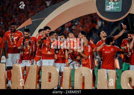 Cairo, Africa, Stati Uniti. 26 maggio 2024. Cairo (Egitto), 05/25/2024 Ã¢â‚¬' SPORT/FOOTBALL/CAF/AL AHLY/ESPERANCE Ã¢â‚¬' al Ahly è campione della African Champions League, la squadra egiziana ha battuto Esperance, dalla Tunisia, in casa per 1 a 0 e ha vinto il secondo campionato consecutivo, al Cairo International Stadium, in Egitto, questo sabato 25 maggio 2024. (Credit Image: © Ahmed Ibrahim/TheNEWS2 via ZUMA Press Wire) SOLO PER USO EDITORIALE! Non per USO commerciale! Foto Stock