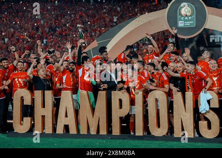 Cairo, Africa, Stati Uniti. 26 maggio 2024. Cairo (Egitto), 05/25/2024 Ã¢â‚¬' SPORT/FOOTBALL/CAF/AL AHLY/ESPERANCE Ã¢â‚¬' al Ahly è campione della African Champions League, la squadra egiziana ha battuto Esperance, dalla Tunisia, in casa per 1 a 0 e ha vinto il secondo campionato consecutivo, al Cairo International Stadium, in Egitto, questo sabato 25 maggio 2024. (Credit Image: © Ahmed Ibrahim/TheNEWS2 via ZUMA Press Wire) SOLO PER USO EDITORIALE! Non per USO commerciale! Foto Stock