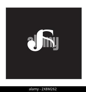 Logo di branding JS Letter Creative minimal Illustrazione Vettoriale