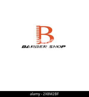 Design vettoriale con logo Comb Letter B. Adatto per affari, stile moda, barbiere e salone Illustrazione Vettoriale