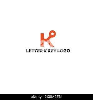 lettera k con illustrazione modello logo chiave. Illustrazione Vettoriale