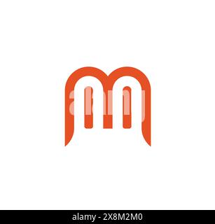 Lettera iniziale M logo design ispirazione vettoriale. Illustrazione Vettoriale