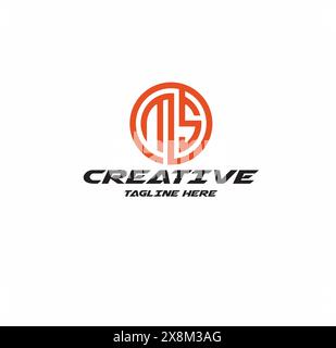 SM, MS, S, M lettere astratte logo monogramma Illustrazione Vettoriale