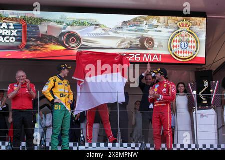 Monaco, Principato di Monaco. 26 maggio 2024. Podio e celebrazioni del Gran Premio di Monaco 2024 di Formula 1 a Monte Carlo (MC), maggio 23-26 2024 crediti: Agenzia fotografica indipendente/Alamy Live News Foto Stock