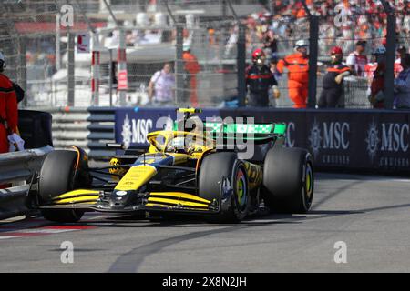 Monaco, Principato di Monaco. 26 maggio 2024. Lando Norris (GBR) - McLaren Formula 1 Team - McLaren MCL38 - Mercedesdurante il Gran Premio di Formula 1 di Monaco 2024 a Monte Carlo (MC), maggio 23-26 2024 crediti: Independent Photo Agency/Alamy Live News Foto Stock