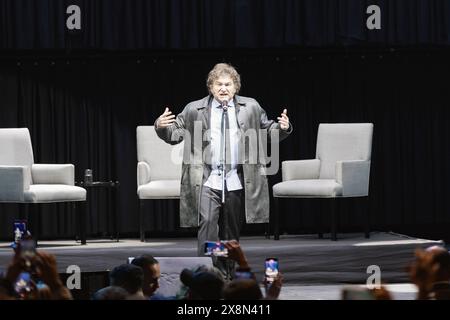 Buenos Aires, Argentina, 22 maggio 2024. Il presidente Javier Milei ha presentato il suo libro Capitalismo, socialismo y la trampa neoclásica, (capitalismo, sociale Foto Stock