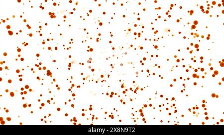 Animazione con bolle che si spostano verso l'alto su sfondo bianco. Design. Le bolle colorate sorgono nello spazio. Flusso di bolle crescenti su sfondo bianco Foto Stock