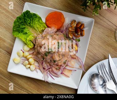Ceviche peruviano Foto Stock