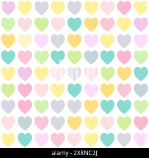 I colori pastello sbiaditi colorano il cuore con un motivo senza cuciture Illustrazione Vettoriale