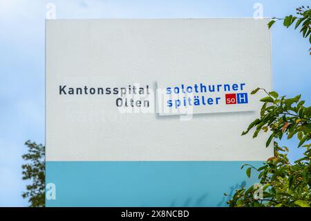 Olten, Svizzera - 25 maggio 2024: Moderna struttura medica, l'ospedale cantonale di Olten - Kantonsspital Olten, gli ospedali di Soletta Foto Stock