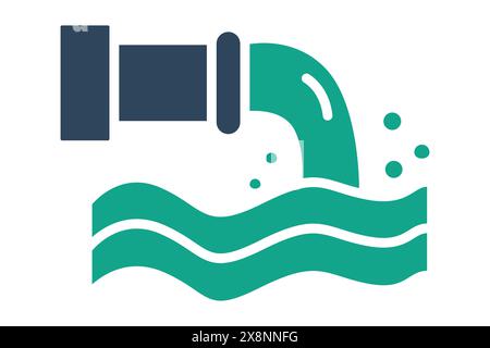 Icona fognatura. icona relativa alle utility. stile icona a tinta unita. illustrazione vettoriale degli elementi utilities Illustrazione Vettoriale