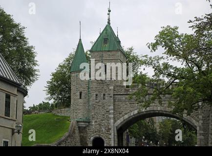 Paesaggio con St Louis Gate - Quebec City, Canada Foto Stock