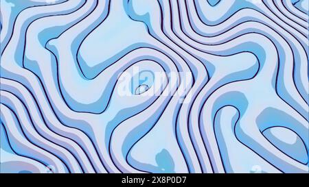 Sfondo blu liquido astratto uniforme. Design. Tessuto pieghevole animato blu ondulato. Foto Stock