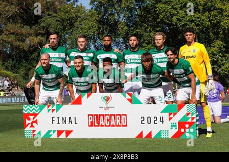 Lisbona, Portogallo. 26 maggio 2024. Squadra dello Sporting CP vista durante la finale del TACA de Portugal 2024 tra FC Porto e Sporting CP (2:1) all'Estadio Nacional Jamor. Punteggio finale; FC Porto 2:1 Sporting CP (foto di Maciej Rogowski/SOPA Images/Sipa USA) credito: SIPA USA/Alamy Live News Foto Stock