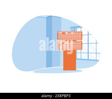 Concetto di sicurezza del server, che mostra che il server è gestito da un amministratore di rete, adatto per la pagina di destinazione. illustrazione moderna vettoriale piatta Illustrazione Vettoriale