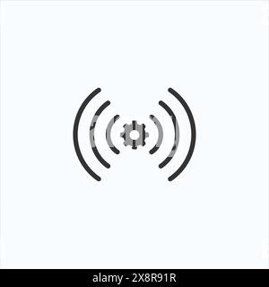 Icona Wi-Fi con il simbolo dell'ingranaggio delle impostazioni. Icona Wi-Fi e personalizzazione, configurazione, gestione, concetto di processo. Illustrazione vettoriale di stock isolata su sfondo bianco Illustrazione Vettoriale