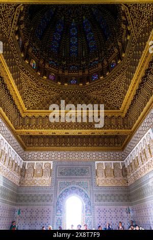 Rabat, Marocco - 23 marzo 2024: Interno del mausoleo di Mohammed V a Rabat, Marocco Foto Stock