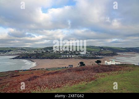 Si affaccia sulla strada rialzata da Burgh Island a Bigbury on Sea nel South Hams nel Devon. Foto Stock